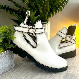 Studded White Boots